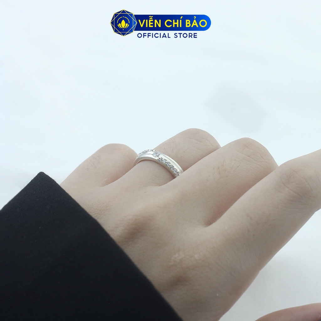 Nhẫn bạc nữ Bun đính đá chất liệu bạc 925 thời trang phụ kiện trang sức Viễn Chí Bảo N700441