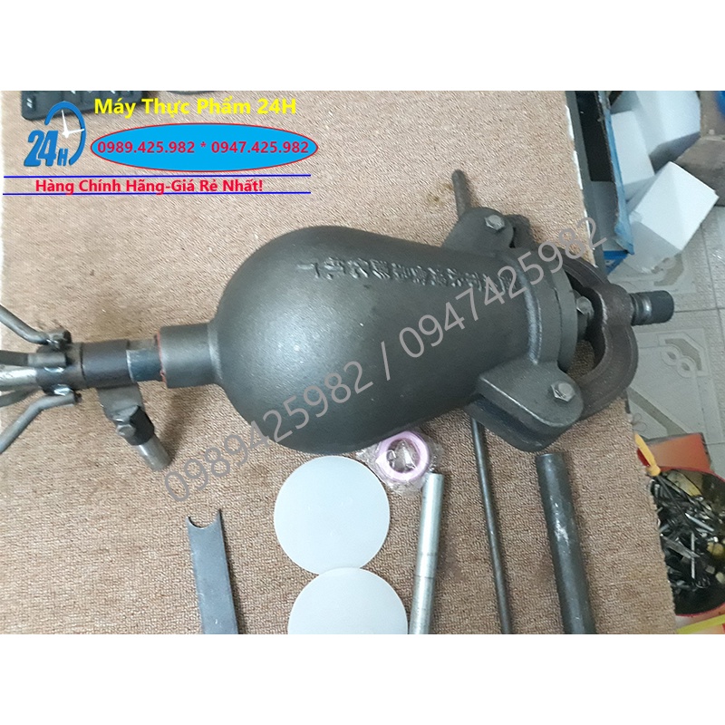 Đầu làm bánh cốm nung lửa miền tây,Đầu nổ bỏng gạo,ngô quay tay bằng gang