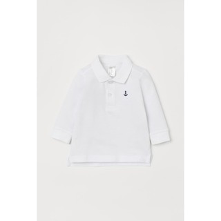Áo polo trắng dài tay HM H&M sz 2-3y _hàng chính hãng Mỹ
