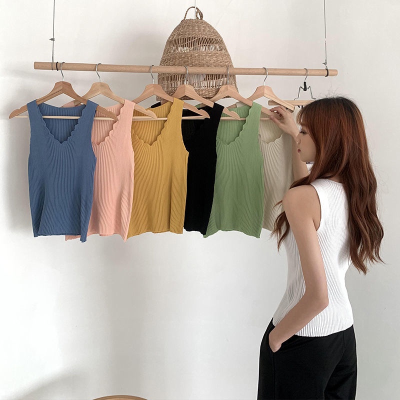 Áo sweater Dệt Kim Không Tay Thời Trang Mùa Hè Dành Cho Nữ