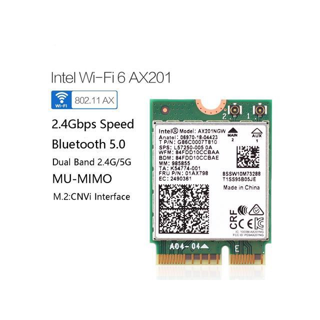 Thiết bị thu sóng WIFI 6  M2 Intel Wireless Wi-Fi 6 AX201 - AX201NGW | BigBuy360 - bigbuy360.vn