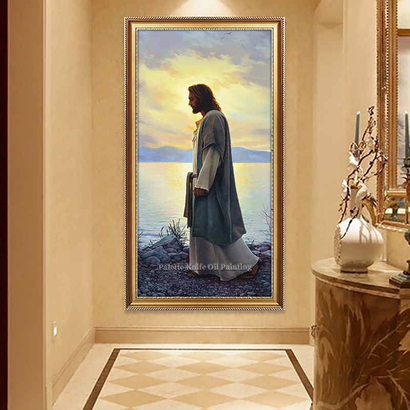 Tranh treo tường trang trí nội thất hình chúa Jesus chất lượng cao