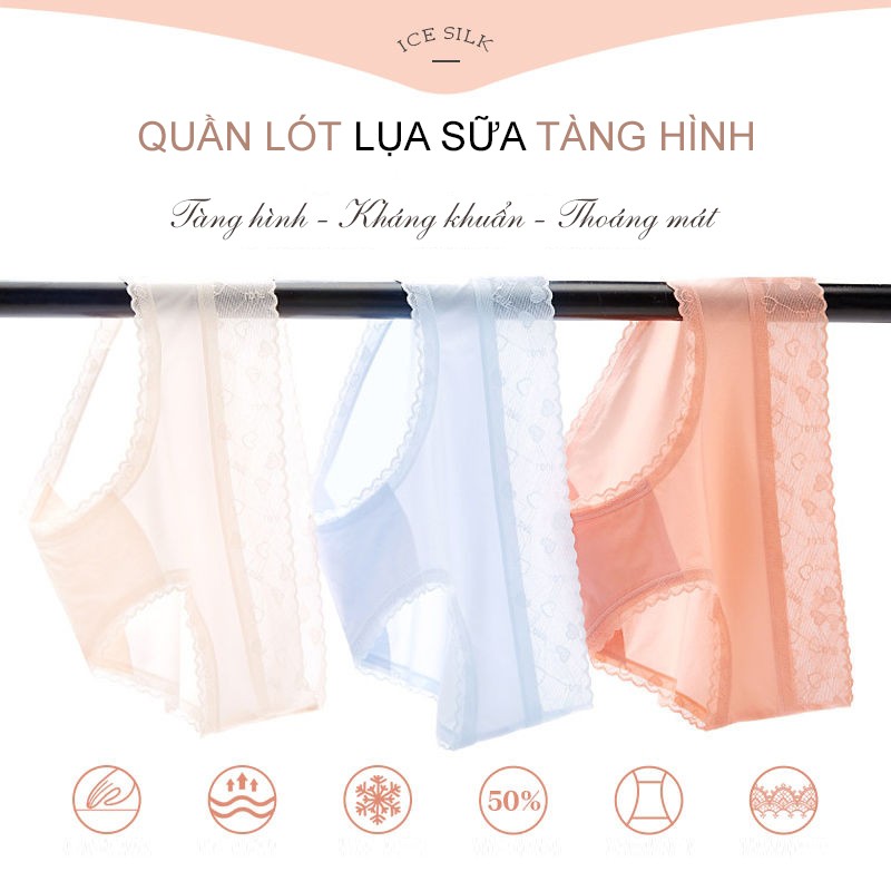 Quần Lót Lụa Sữa Tàng Hình Cạp Ren Họa Tiết Tim FLQ44 | BigBuy360 - bigbuy360.vn