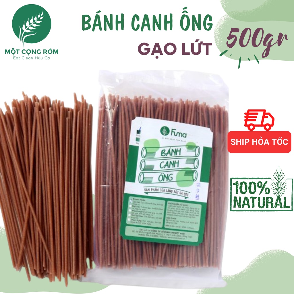 Combo 4 túi bánh cánh gạo Fuma, bánh canh ống 500gr mỗi loại, bánh canh gạo lứt, khoai lang tím, chùm ngây, ngũ sắc