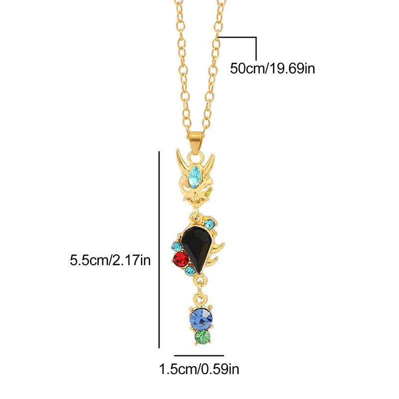 The new game anime Genshin Impact god all-match Wendy carved Qingji Mona Zhongli cartoon same necklace female