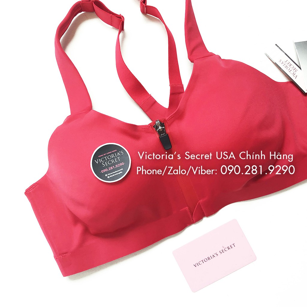 34B, B75 (Auth Mỹ) - Áo tập đỏ gài trước (119) Knockout Maximum, Lipstick 2 lớp - Victoria's Secret USA