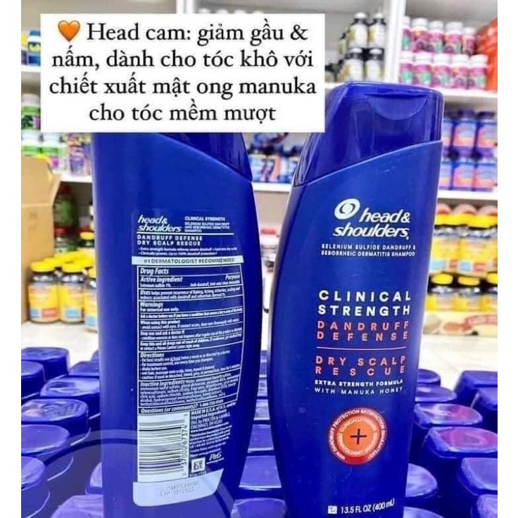 HEAD MỸ GIẢM GÀU, NẤM, DẦU GỘI HEAD & SHOULDERS MỸ CLINICAL STRENGTH 400ML