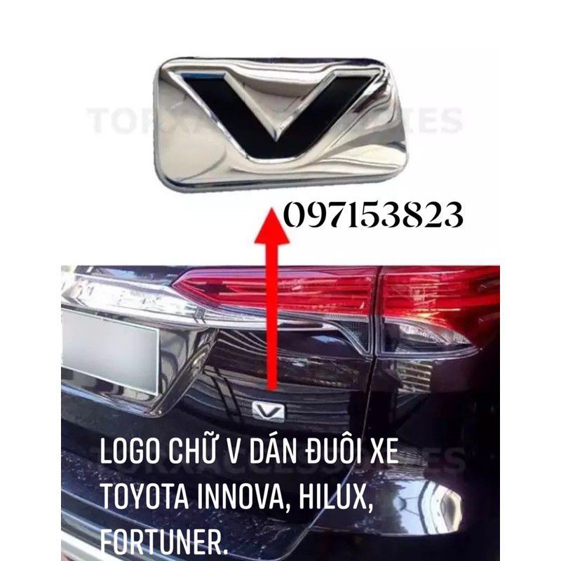 Logo chữ E G V dán đuôi xe TOYOTA INOVA HILUX FORTUNER