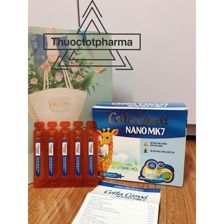 Celia Canxi Nano MK7 Bổ sung canxi vitamin D3 cho cơ thể hỗ trợ sự phát triển chiều cao (Hộp 20 ống)