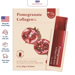 Collagen lựu date 8/2023 dạng thạch Collagen Beauty Pomegranate Jelly Stick Freshbell - EDS Hàng Mỹ