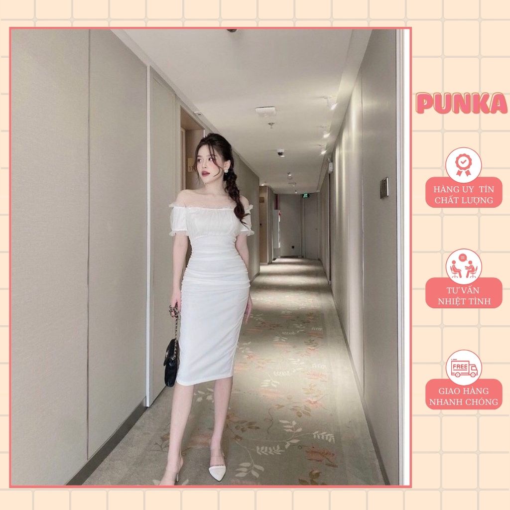 Đầm nữ ôm body cao cấp sang trọng hai dây xếp nơ ngực siêu tôn dáng