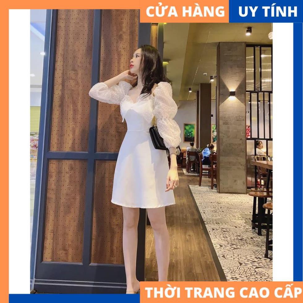 Đầm xòe tay lưới bồng phối nơ ngực siêu xinh Lizzy dress [HÀNG CAO CẤP] | BigBuy360 - bigbuy360.vn