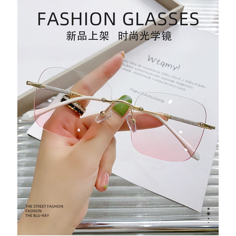 Mắt Kính Cận Thị Không Gọng Chống Ánh Sáng Xanh Không Gọng Dành Cho Nữ