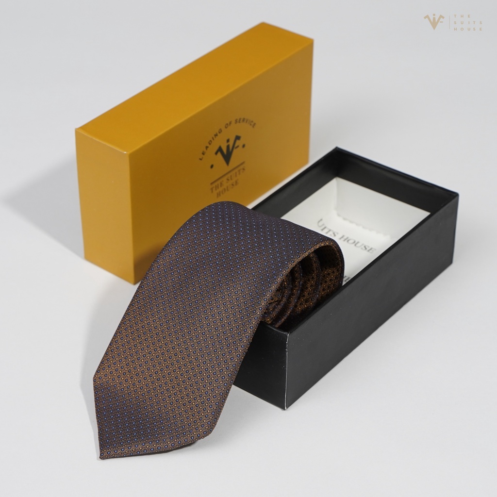 Cà vạt nam caravat THE SUITS HOUSE hoạ tiết bản 7cm - 9cm, công sở, lịch lãm