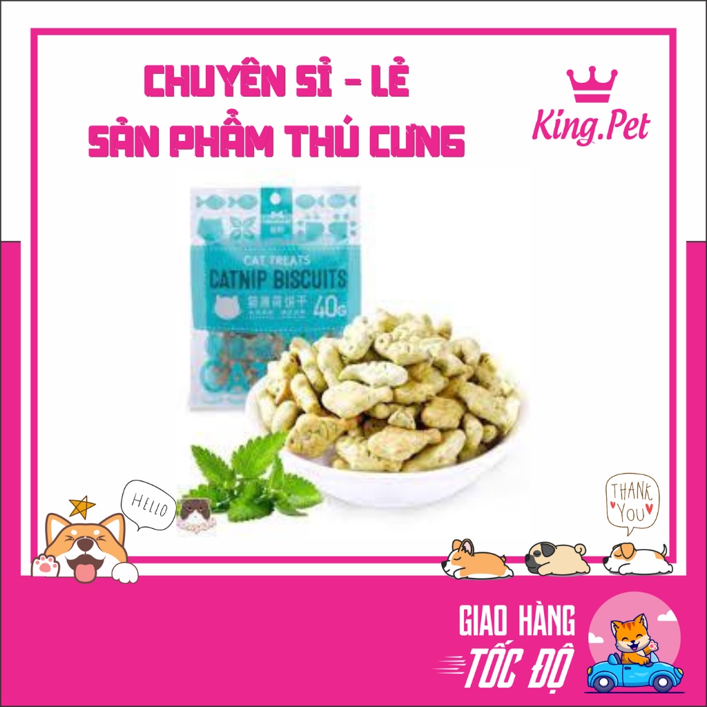 Bánh Cá Biscuits Catnip Giảm Búi Lông Viêm Răng Hôi Miệng Cho Mèo