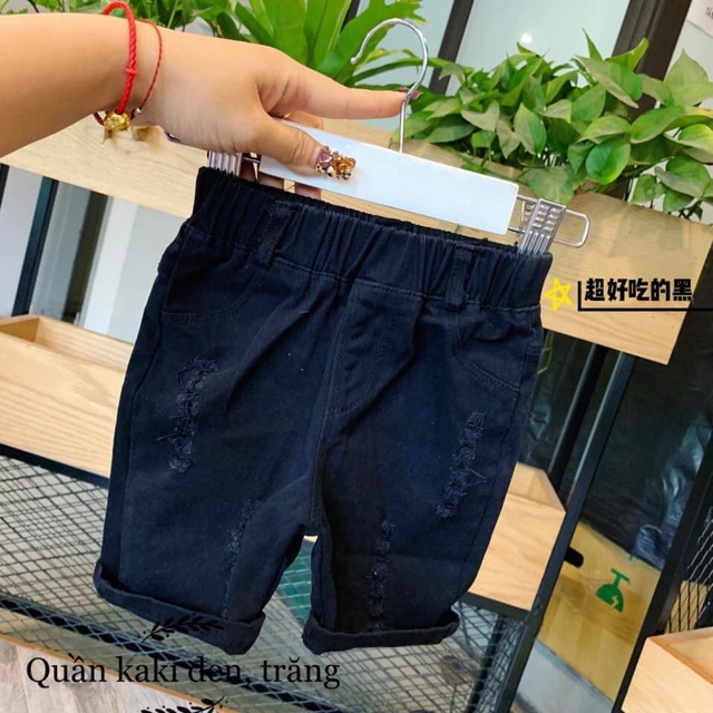 Quần kaki 2 màu đen trắng cho bé trai