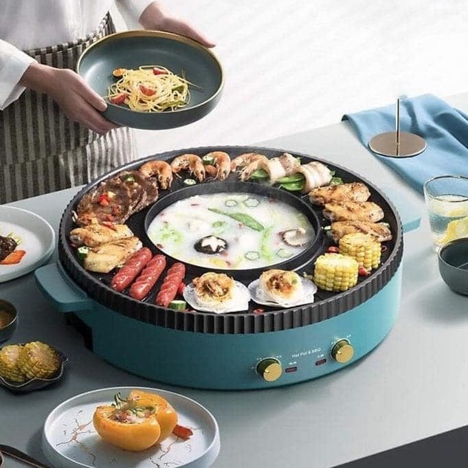 Bếp lẩu nướng tròn NINESHIELD KB/518 công suất 1350W