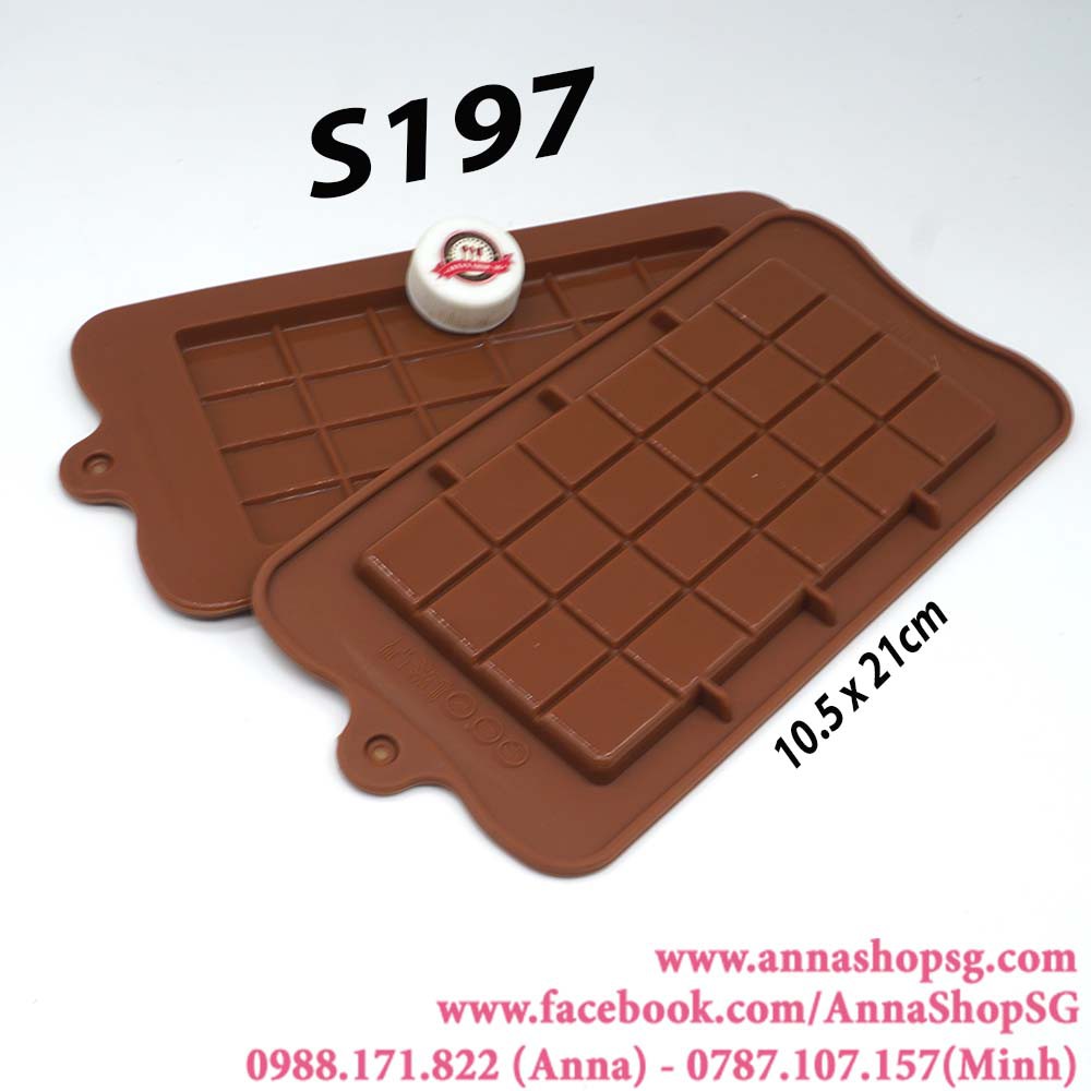 S197 KHUÔN SILICON THANH SOCOLA LỚN