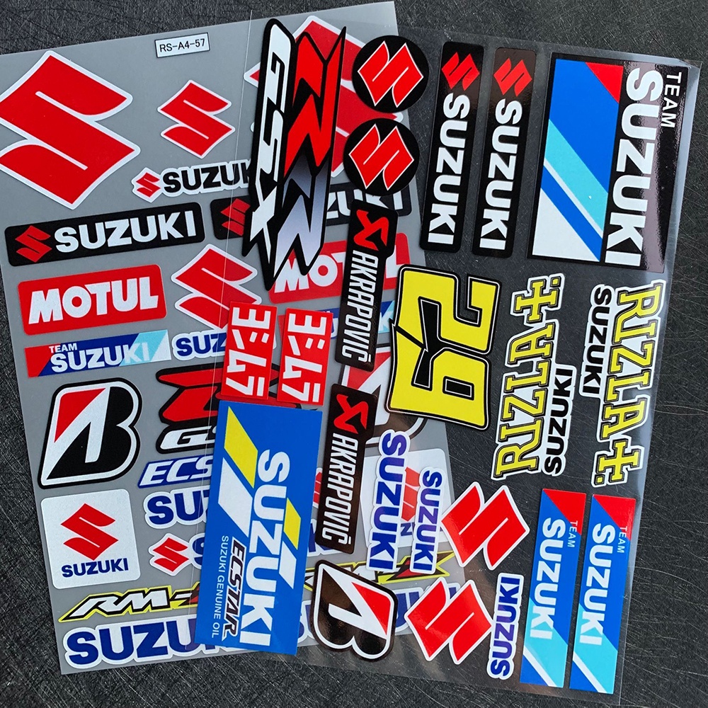 Miếng Dán Phản Quang Trang Trí Thân Xe Mô Tô Suzuki