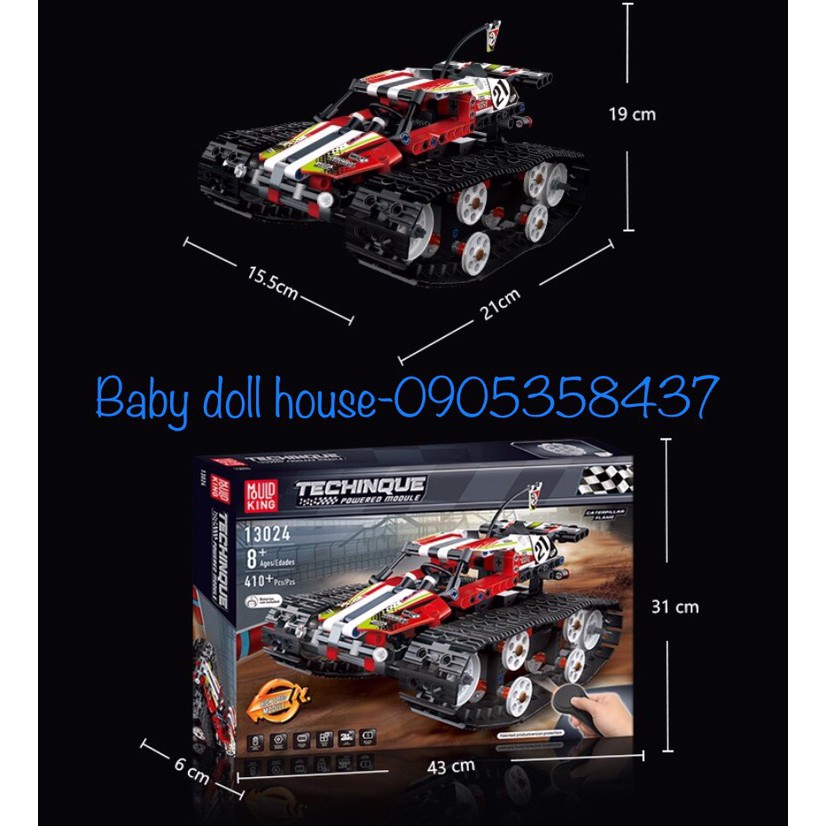 Xe lắp ráp tưong thích vơi Lego xe đua địa hình bánh xích điều khiển từ xa Mould King 13024