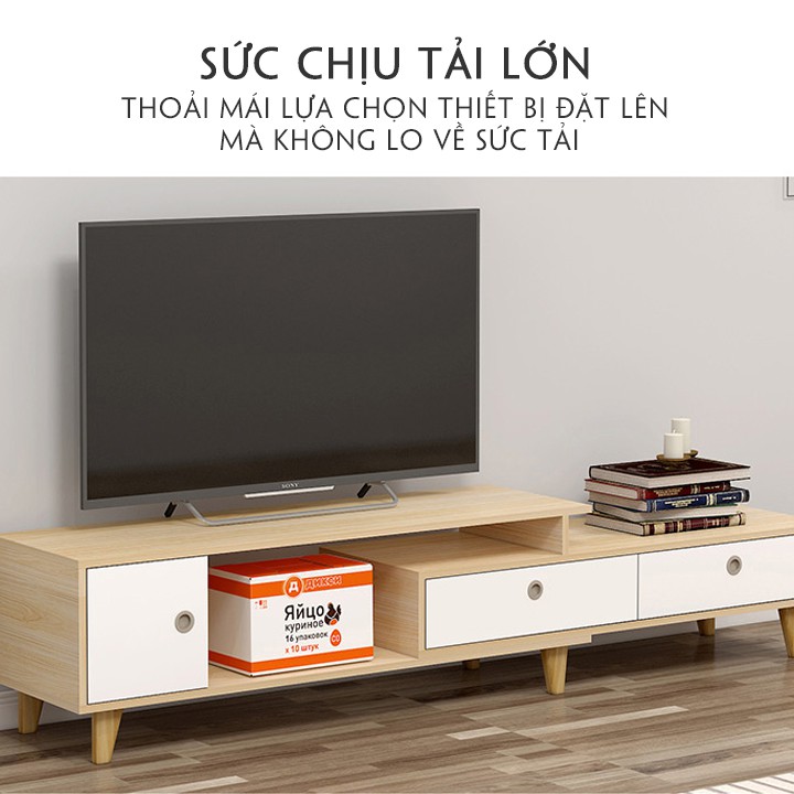 Kệ tivi để sàn thônKệ tivi có thể rút gọn,kéo dài  Bắc Âu H1193, tủ kệ tivi 1m4 -1m9 phòng khách