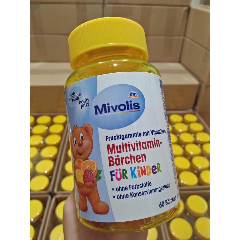 Kẹo gấu vị trái cây bổ sung Vitamin tổng hợp  cho trẻ em Mivolis Mutilvitamin Barchen 60 viên Nội Địa Đức date 11/2023