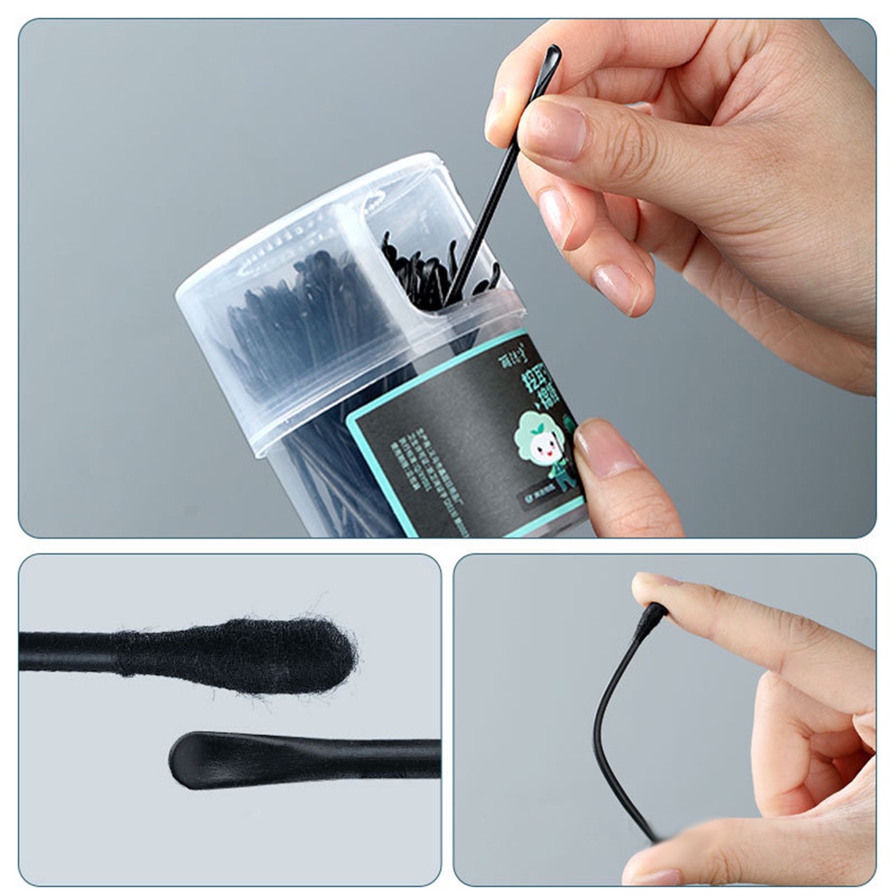 Hộp Tăm Bông Hai Đầu Bằng Nhựa Qipin Sử Dụng Một Lần