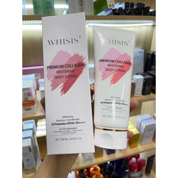 Kem Dưỡng Thể Trắng Da, Chống Nắng PF 50+ PDA++++, Nâng Tone WHISIS Premium Collagen Whitening Body Lotion