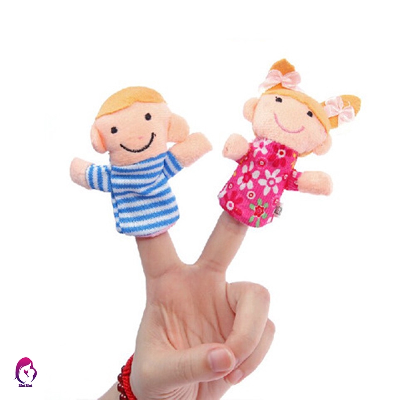 6 Pcs Finger Family Puppets Cloth Doll Props for Kids Toddlers Educational Toy
