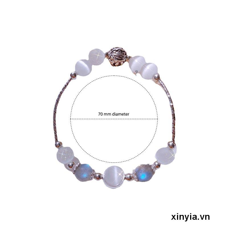 Vòng Tay Đá Mặt Trăng Pha Lê Cho Cặp Đôi / Bạn Thân Phong Cách Pixiu Cổ Điển