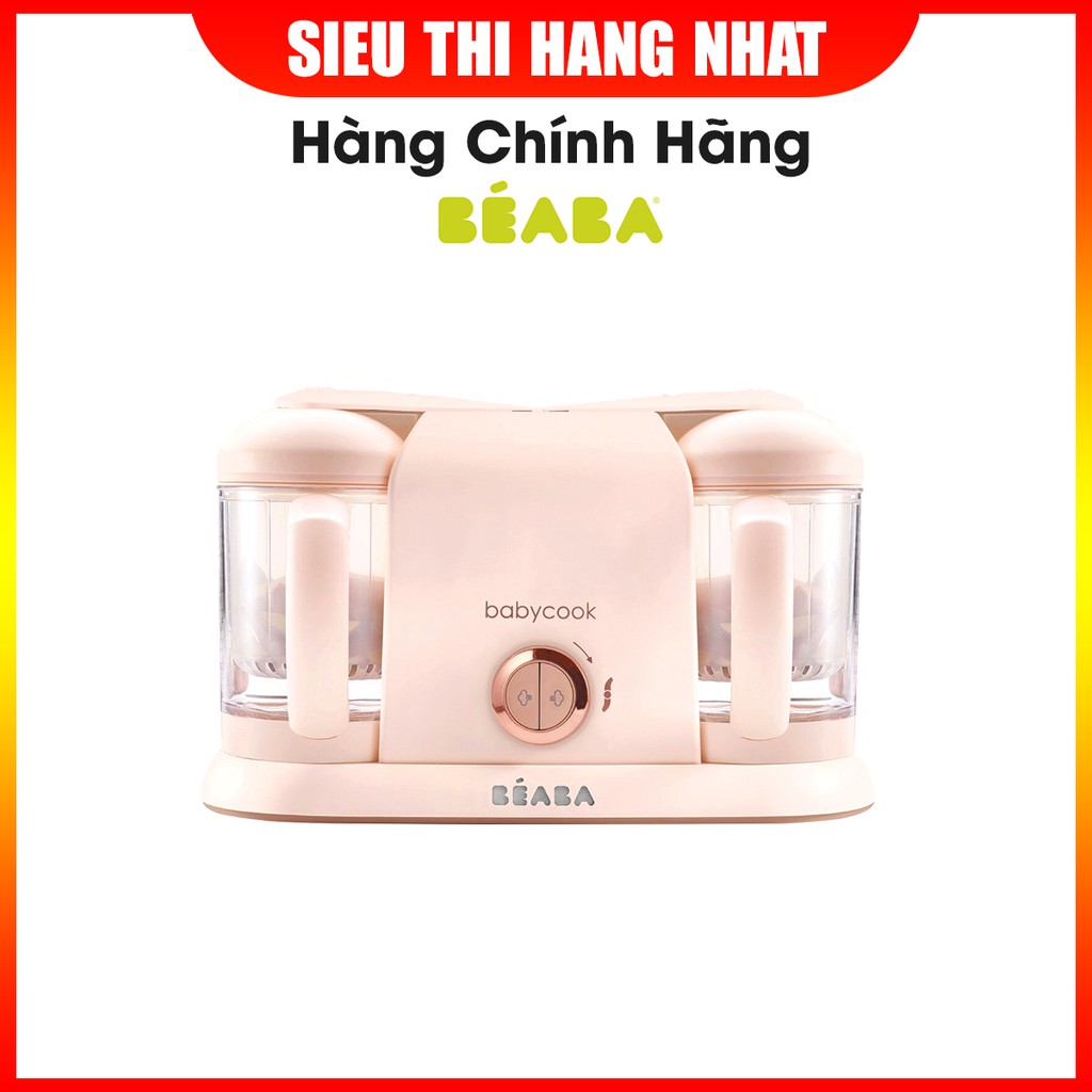 Máy hấp xay đôi Babycook Duo màu ghi, hồng