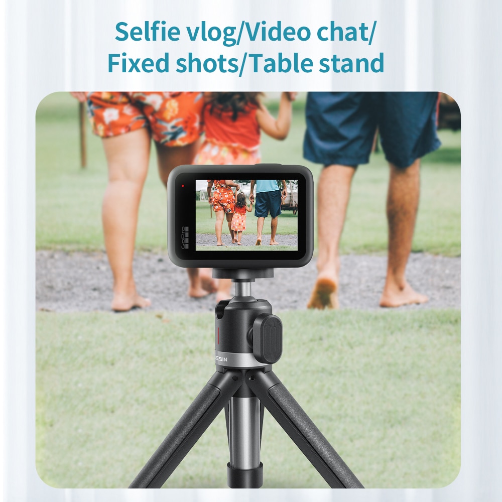 Telesin Gậy Selfie Mini Bằng Nhựa Nhôm Hợp Kim Dài Điều Chỉnh Được Cho Gopro Hero 9 8 7 6 5 Xiaomi Yi 4k Mijia Eken Sjcam Insta 360 One R Dji Osmo Action