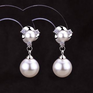 Halo. Bông tai bạc ngọc trai