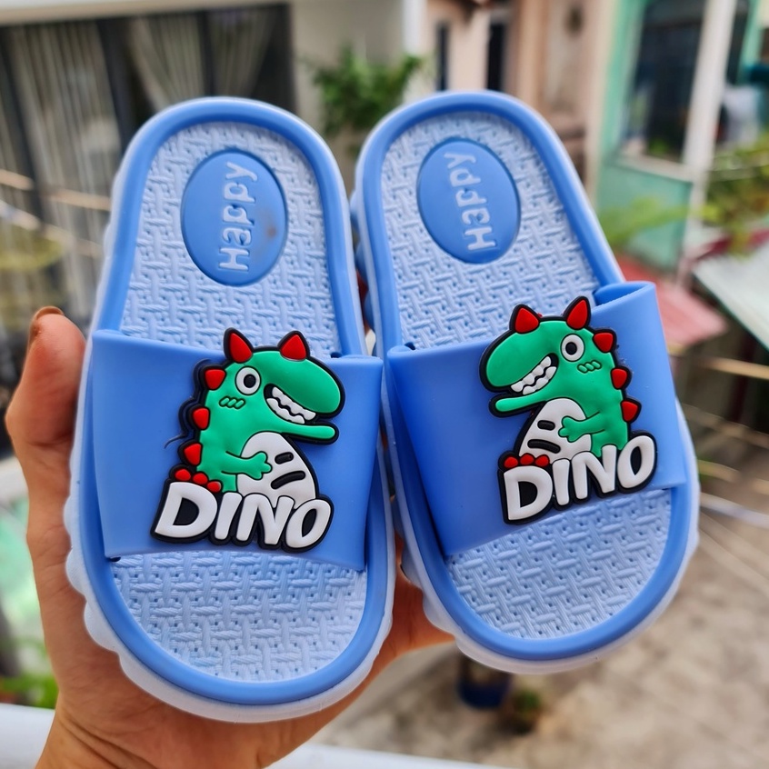 Dép bánh mì hình khủng long dễ thương cho bé trai bé gái đế gợn sóng