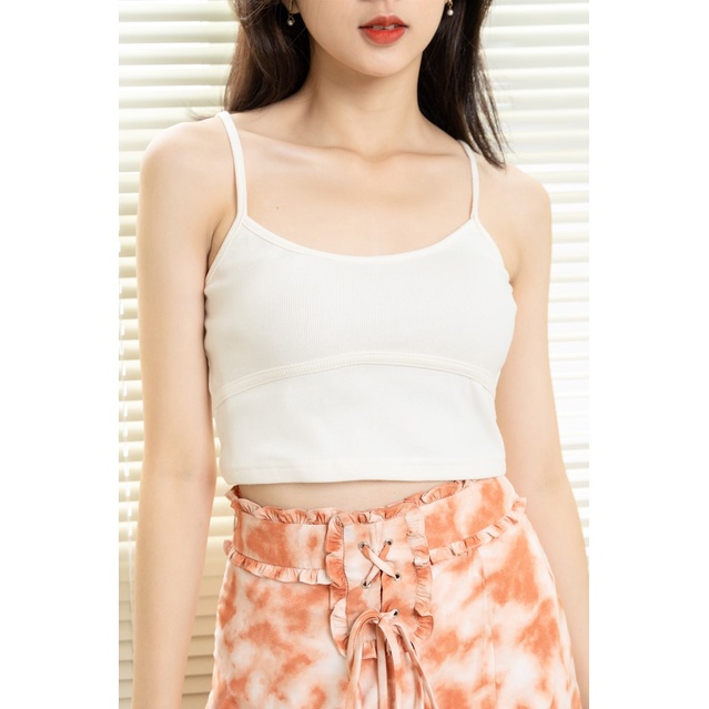 Áo dây cơ bản croptop thời trang GAGO màu trắng kem GA3615