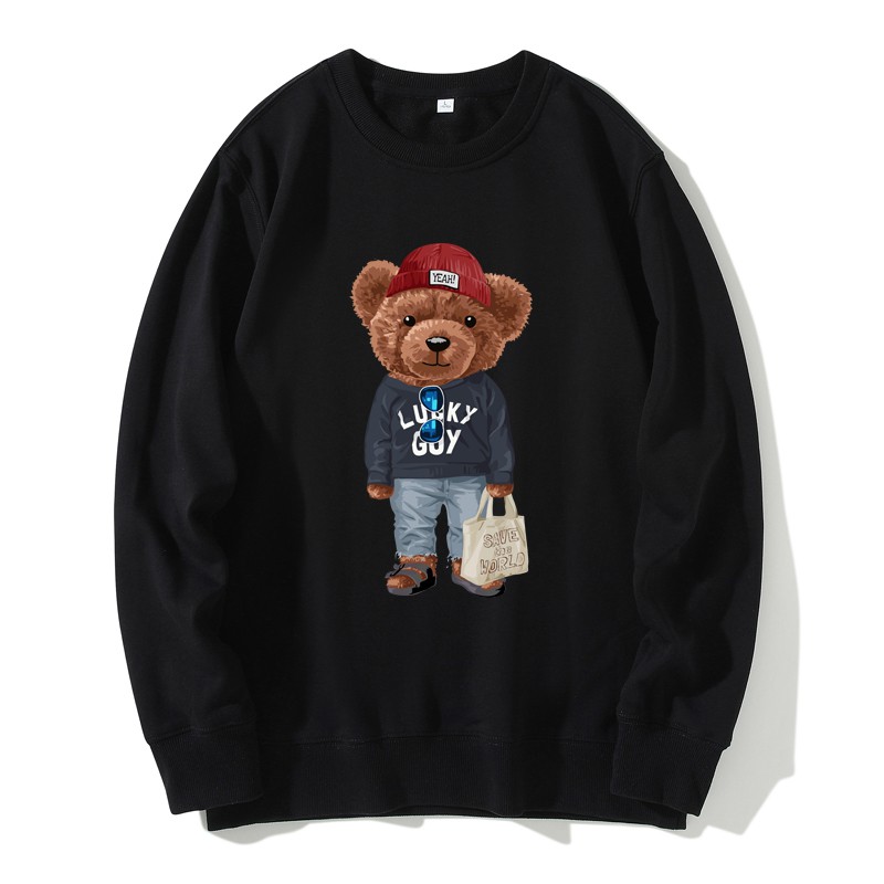 Áo Sweater phong cách Ulzzang Hàn Quốc tay dài họa tiết in hình Gấu Teddy cá tính CoolZ CZ605 | WebRaoVat - webraovat.net.vn