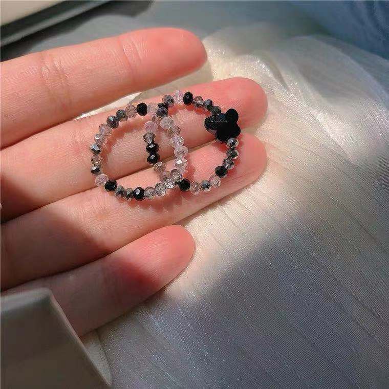 Set 2 nhẫn đính đá pha lê phong cách hàn quốc