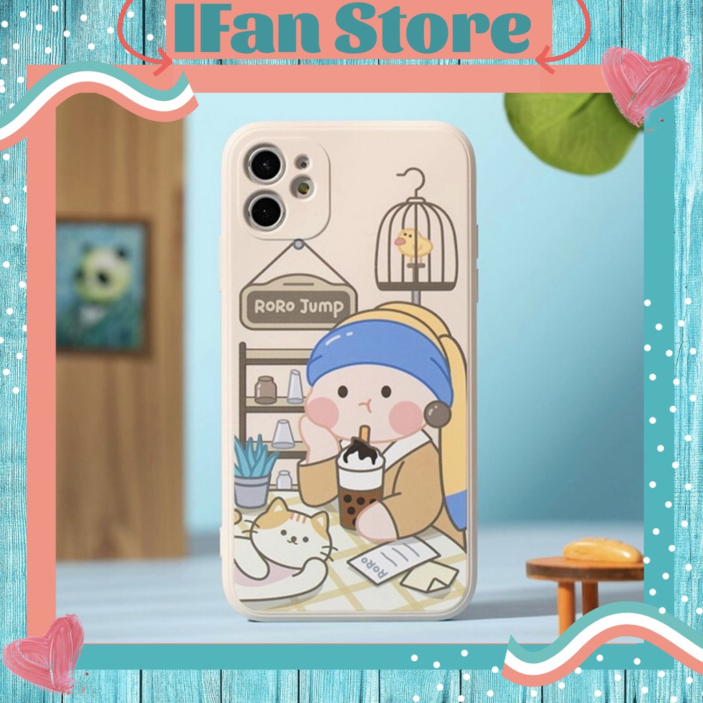 🌸VIDEO THẬT🌸 Ốp Lưng iPhone Viền Cạnh Vuông Dẻo Bé Gái Cute iPhon 6/6s/6plus/6splus/7plus/8plus/x/xs/xs max/11/11 promax