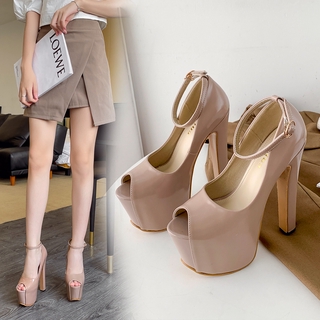 Giày Cao Gót 17cm Hở Mũi Thời Trang Cho Nữ