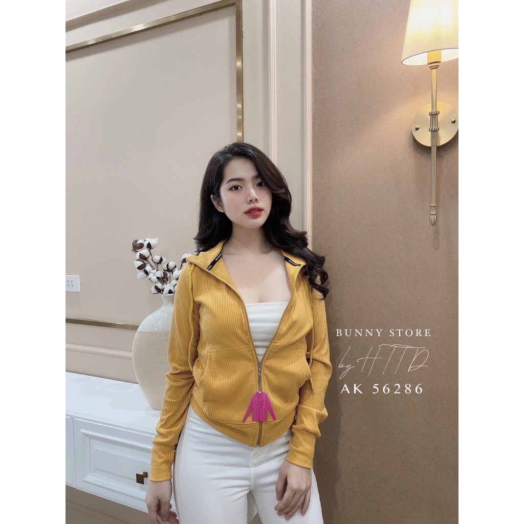 áo khoác nữ 6 túi dây kéo có mũ chất thun gân xịn xò hàng quảng châu cao cấp bao đẹp m535