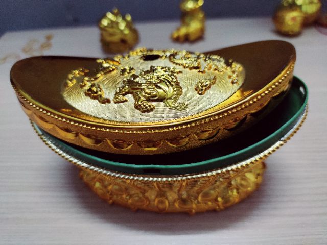 Thỏi vàng tứ linh Long Lân Quy Phụng size 15,18cm làm cây cành vàng lá ngọc, trưng bàn Thần Tài