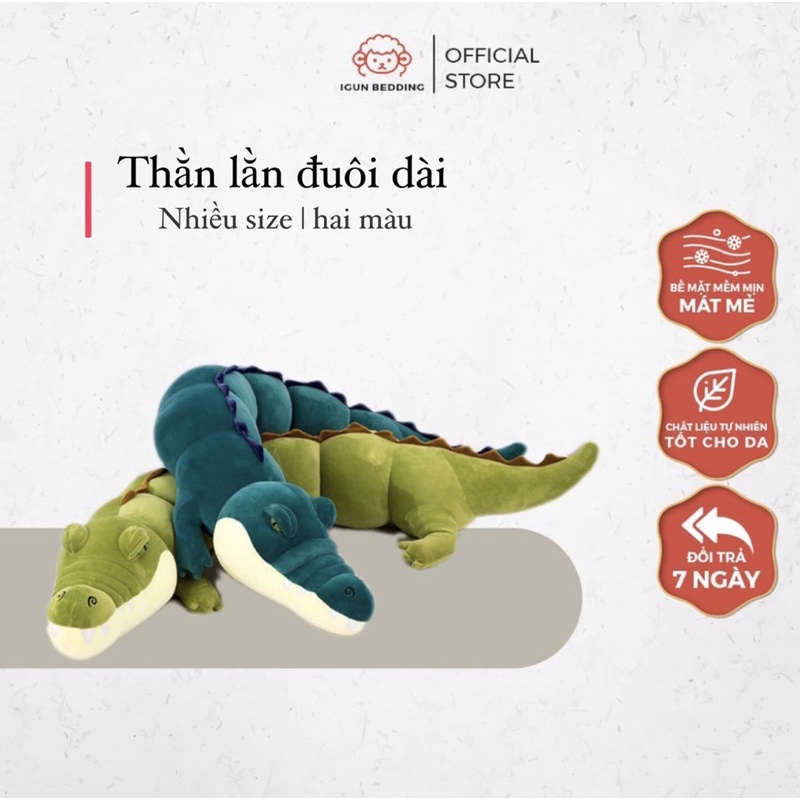 Gấu bông thằn lằn đuôi dài IGUN BEDDING cá sấu đuôi dài từ 80cm-1m8