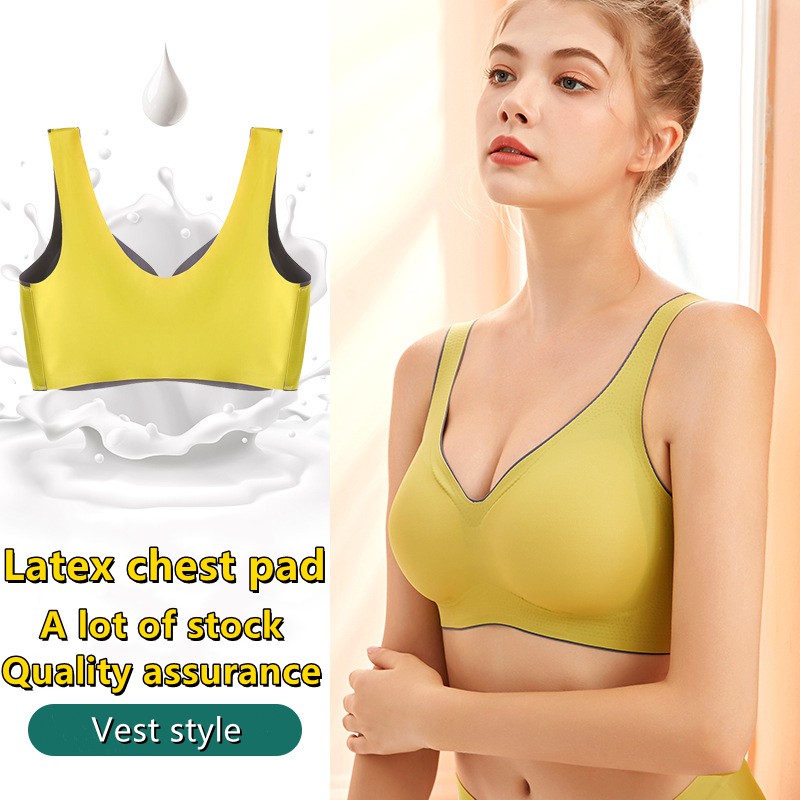 Áo Ngực Latex Màu Trơn Không Đường May Thoáng Khí Kiểu Thái Lan 151