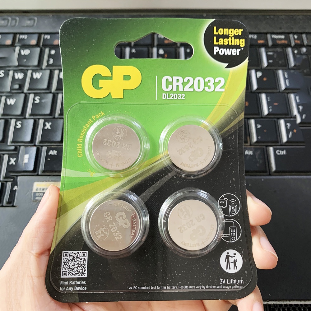 Vỉ 4 Viên pin cúc áo CR2032 GP Batteries 3V Lithium - Hàng chính hãng