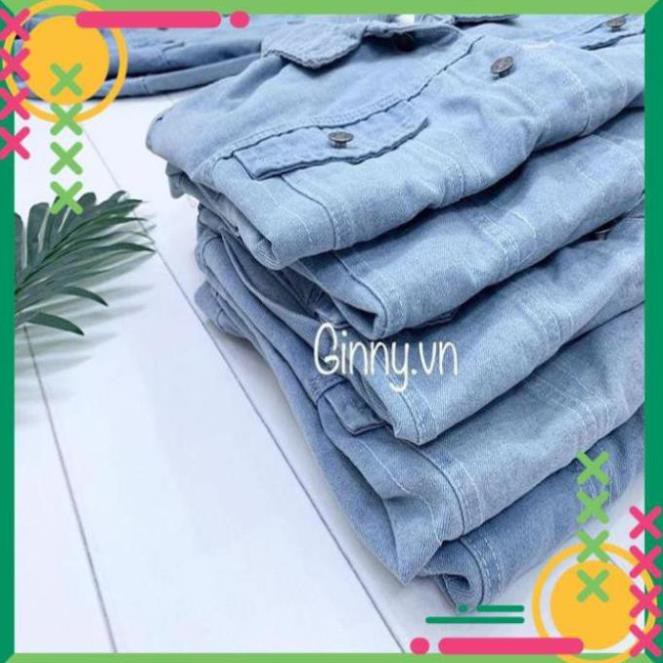 🍀 ( Hàng Đẹp ) Áo Khoác Chống Nắng Jean Basic Unisex Nam Nữ | Form Bigsize Thoải Mái | Chất Dày Dặn | Có Túi Trong B89 🍀