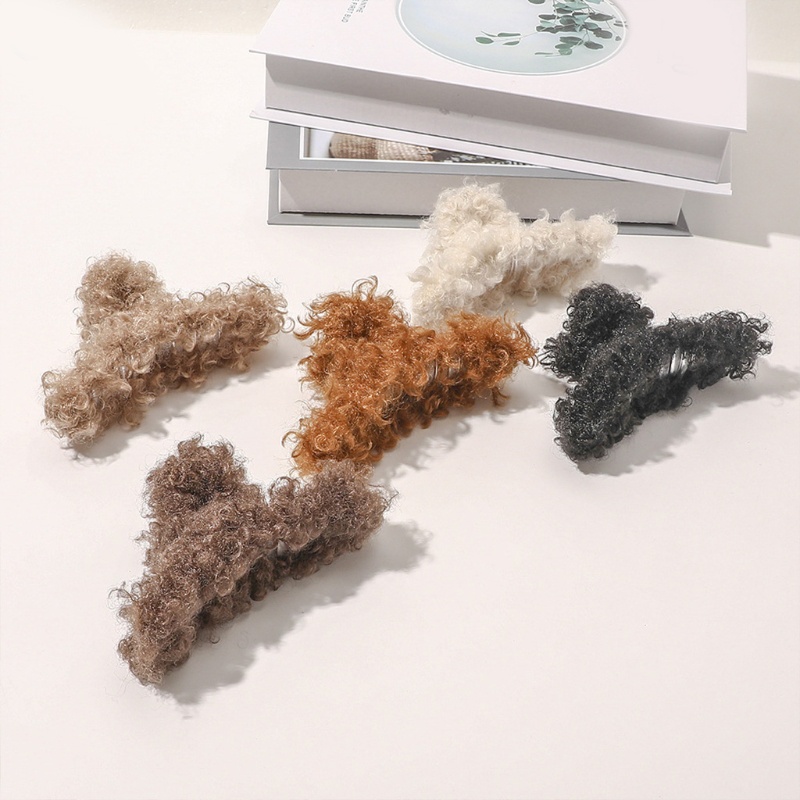 Kẹp Tóc Đuôi Ngựa Cỡ Lớn Bằng Lông Nhung Họa Tiết Da Báo Chống Trượt