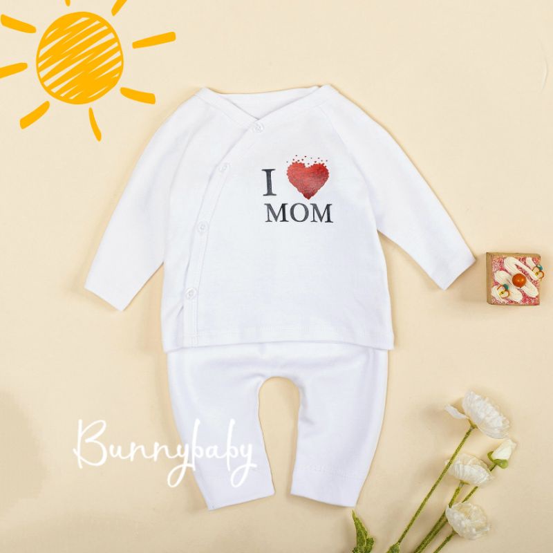 Set 2 bộ sơ sinh Mom+ Dad siêu cute