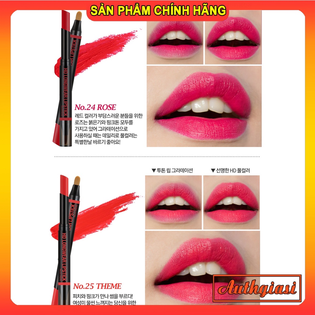 Son thỏi HD Longwear Lipstick 2 đầu siêu mịn lì môi