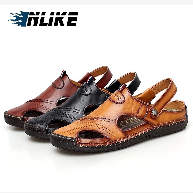 Giày sandal da thật size lớn cho nam