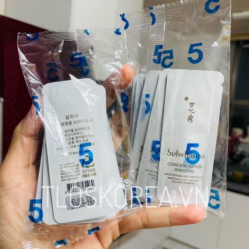 Combo Tinh Chất Sulwhasoo Spot Bạch Sâm Giảm Nám Tàn Nhang Concentrated Gingseng Brightening Spot Ampoule 1Ml
